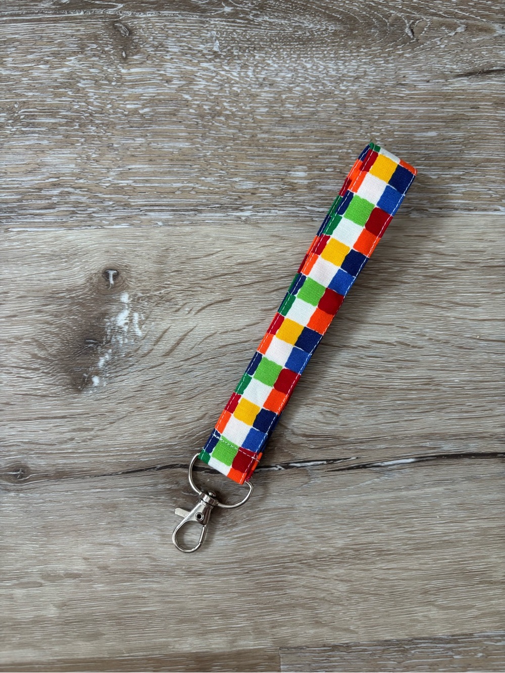 Colorful Checker Wristlet Key Fob - Multicolor